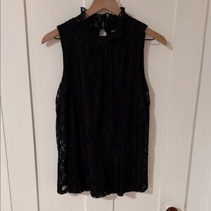 Cable & Gaugr Black Lace Sleeveless Top